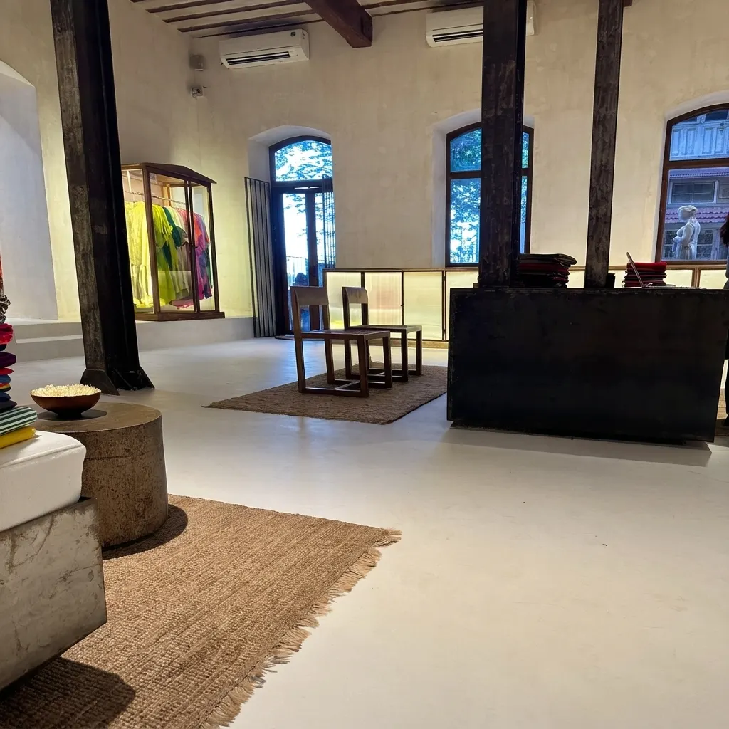 Pale flooring in a retail interior